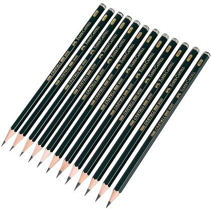 Набор карандашей чернографитных "Castell 9000", 8B-2H, 12 шт., в металлической коробке - 3