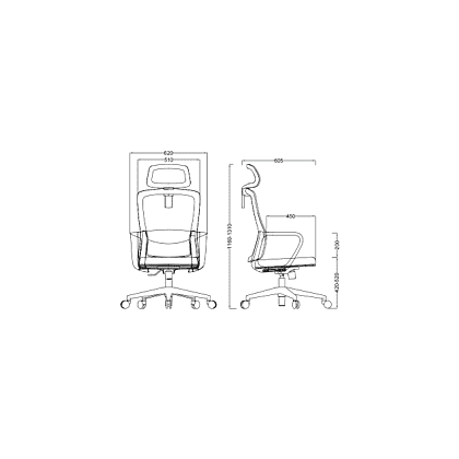 Кресло компьютерное SitZone U-060A, сетка, ткань, черный, пластик - 6