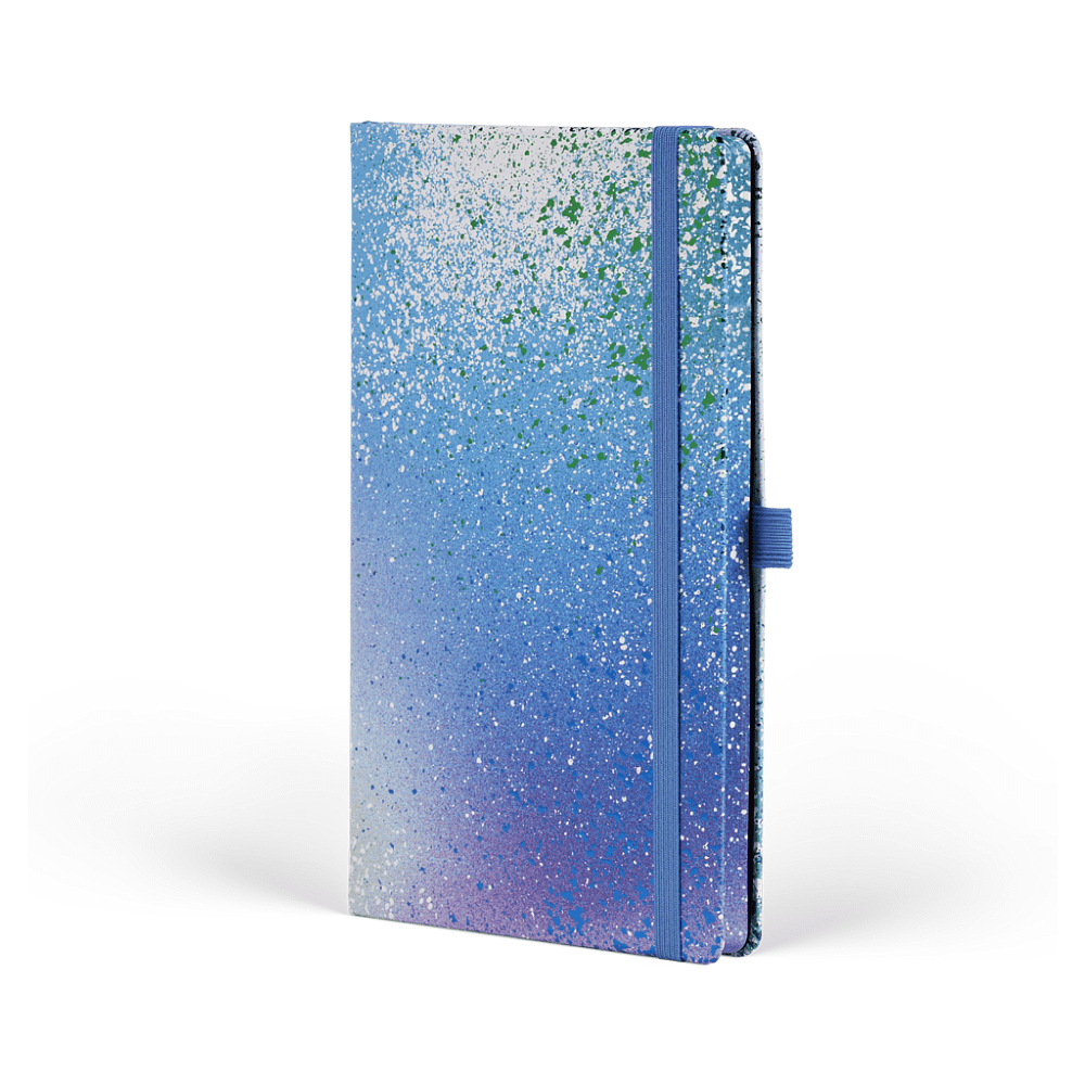 Блокнот "Color Spray relax", А5, 96 листов, линейка, на резинке, голубой