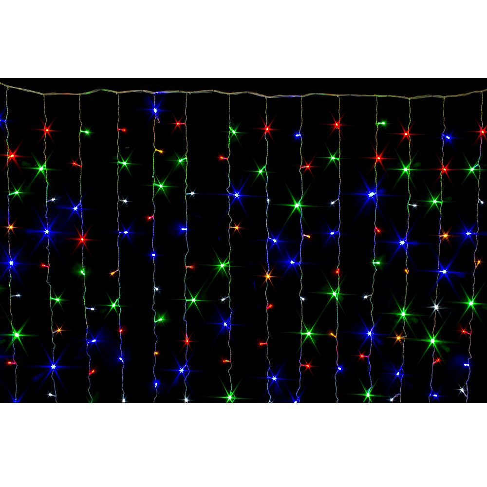 Гирлянда LED "Занавес", 2*3 м, 320 LED, прозрачный провод, мультиколор