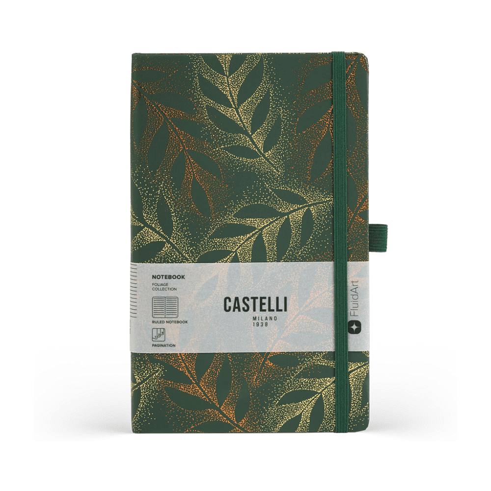 Блокнот "Foliage robinia", А5, 96 листов, линейка, на резинке, зеленый - 2