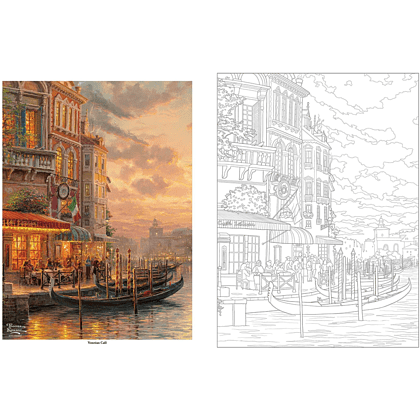Раскраска на английском языке "Thomas Kinkade Studios. Inspired Destinations. A Coloring Book for Travelers" - 4