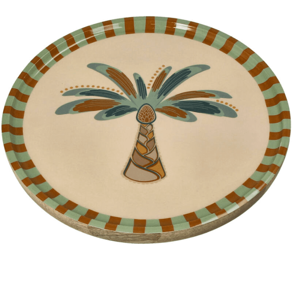 Тарелка деревянная "Palm Tree", 30х30х2.5 см, разноцветный