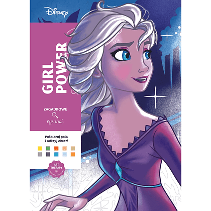 Раскраска по номерам на польском языке "Zagadkowe rysunki Disney - Girl power" 