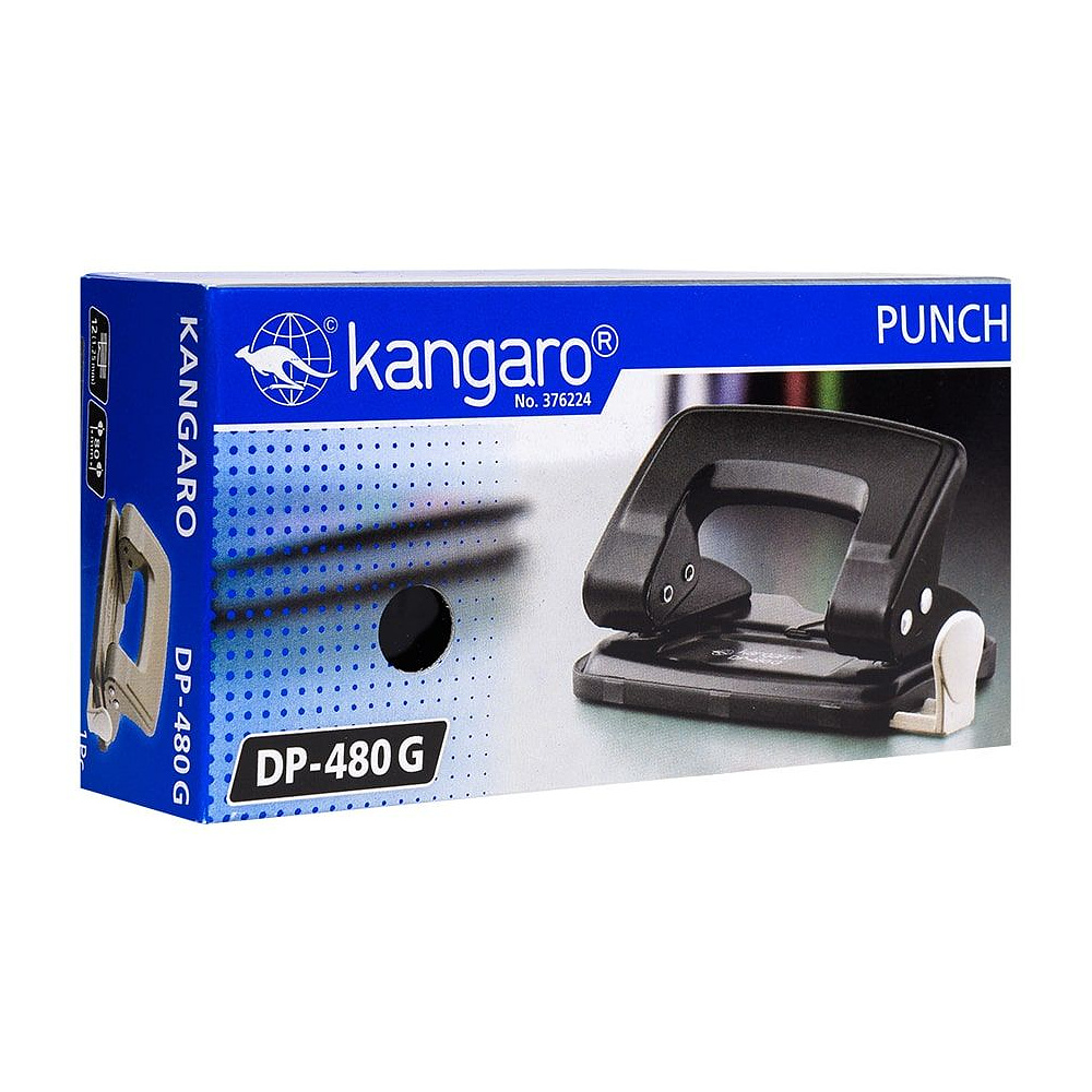 Дырокол Kangaro "DP-480G", 12 листов, черный - 3