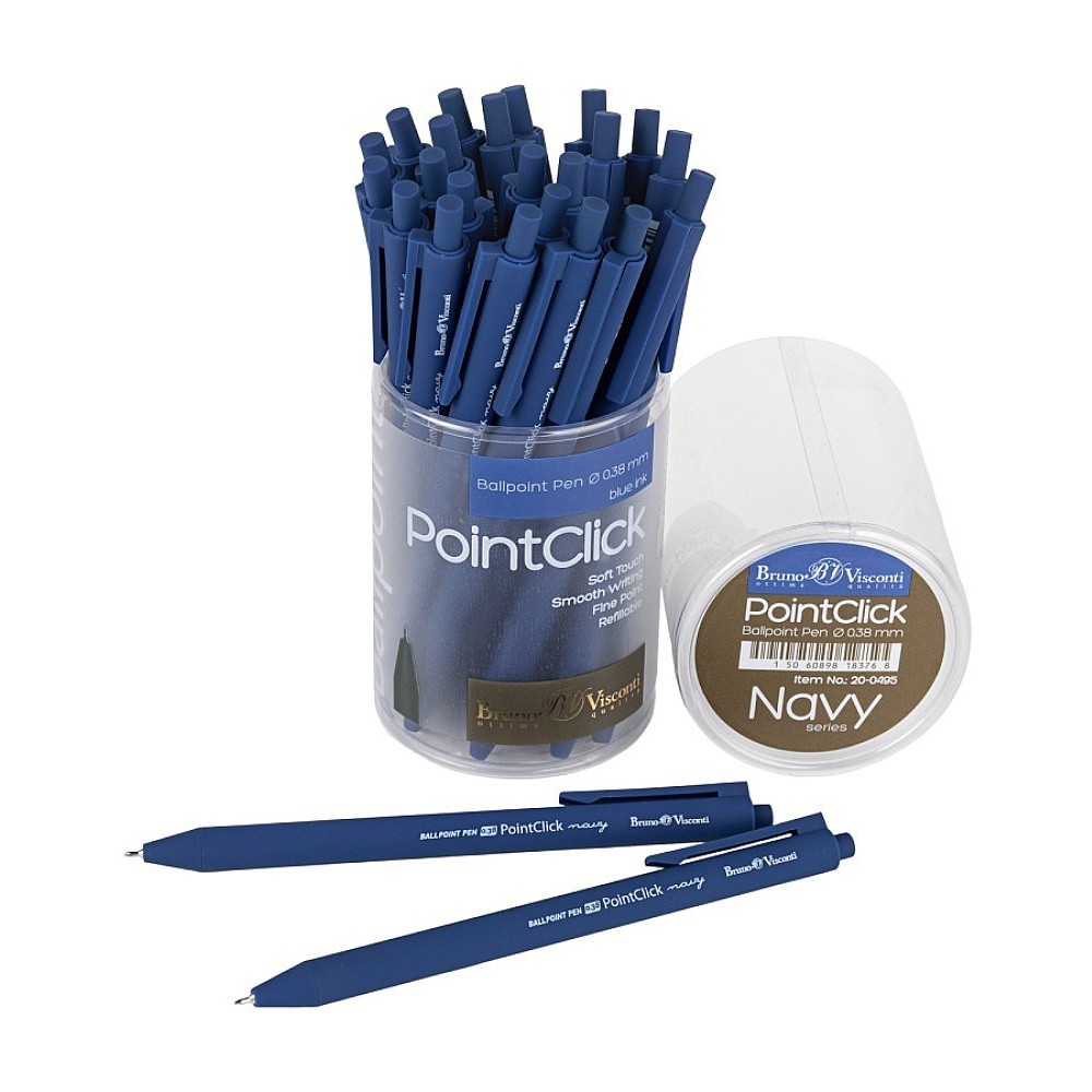 Ручка шариковая автоматическая "PointClick. Navy", 0,38 мм, пластик, стерж. синий - 3