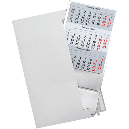 Календарь настольный "9562" 2026-2027, серебристый - 3
