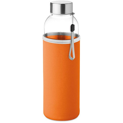 Бутылка для воды "Utah glass", стекло, металл, 500 мл, оранжевый