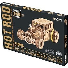 Конструктор 3D "Хот Род", механический, деревянный