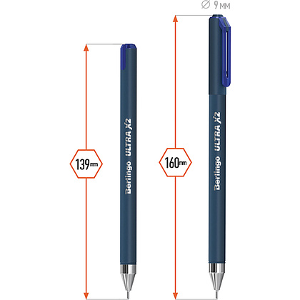 Ручка шариковая "Ultra X2", 0,7 мм, серый, стерж. синий - 4