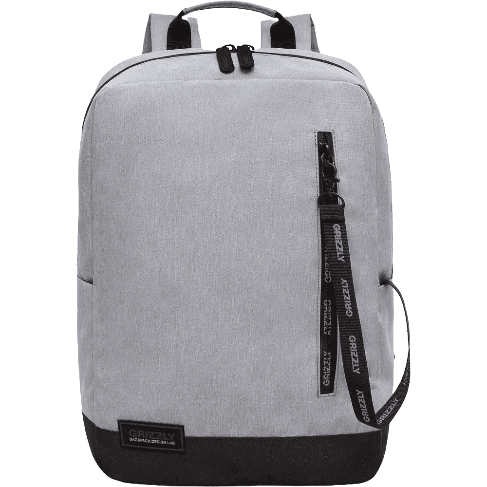 Рюкзак молодежный "Greezly" с карманом для ноутбука, черный, серый