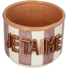 Кашпо доломитовое "Je Taime", 14.2х14.2х11.5 см, разноцветный