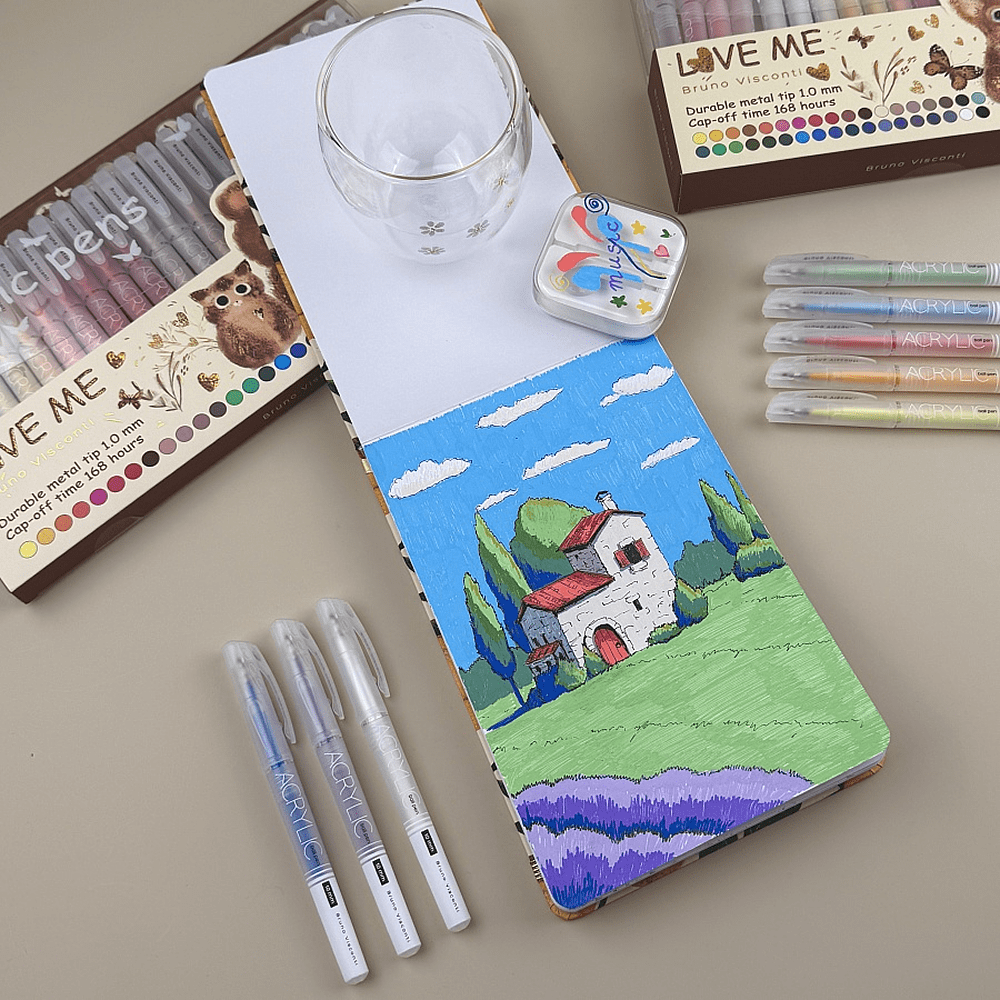 Набор ручек акриловых "Love me", шариковые, 1 мм., 36 штук - 7