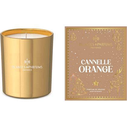 Свеча ароматическая PLANTES&PARFUMS "Cinnamon Orange", Christmas Collection 2026, 180 гр