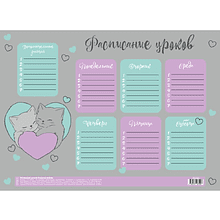 Расписание уроков "Кошачья любовь", А4