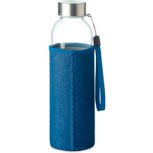 Бутылка для воды "Utah Denim", стекло, 500 мл, прозрачный, синий
