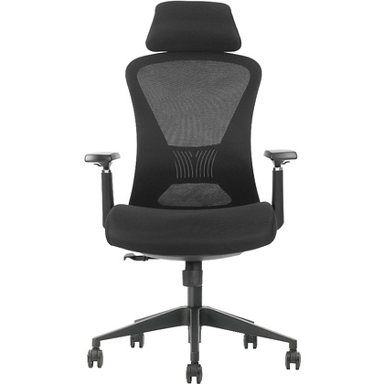 Кресло для руководителя EVOLUTION "OFFICE COMFORT", ткань, сетка, пластик, черный - 2