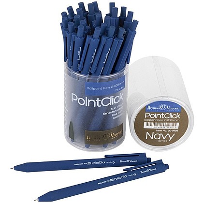 Ручка шариковая автоматическая "PointClick. Navy", 0,38 мм, пластик, стерж. синий - 3
