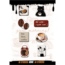 Набор наклеек объемных "Кофе #3", А6, 1 лист, 8 шт.
