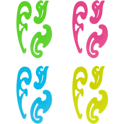 Лекала "Стамм", 3 шт, пластик, ассорти неон, блистер