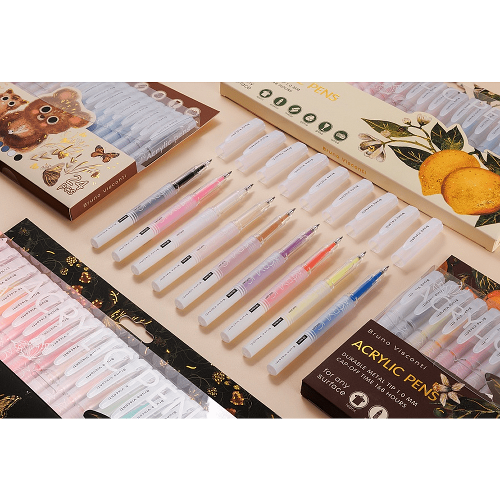 Набор ручек акриловых "Flora. Paradise. Lemons", шариковые, 1 мм., набор 24 шт. - 8