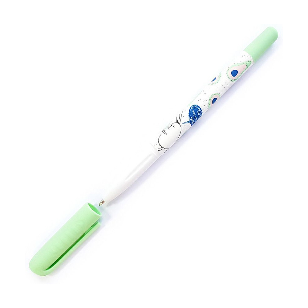 Ручка шариковая "Bunny", 0.7 мм, белый, салатовый, стерж. синий