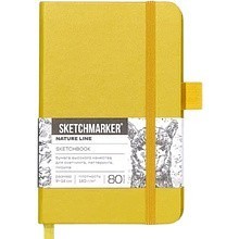Скетчбук "Sketchmarker", 9х14 см, 140 г/м2, 80 листов, горчичный