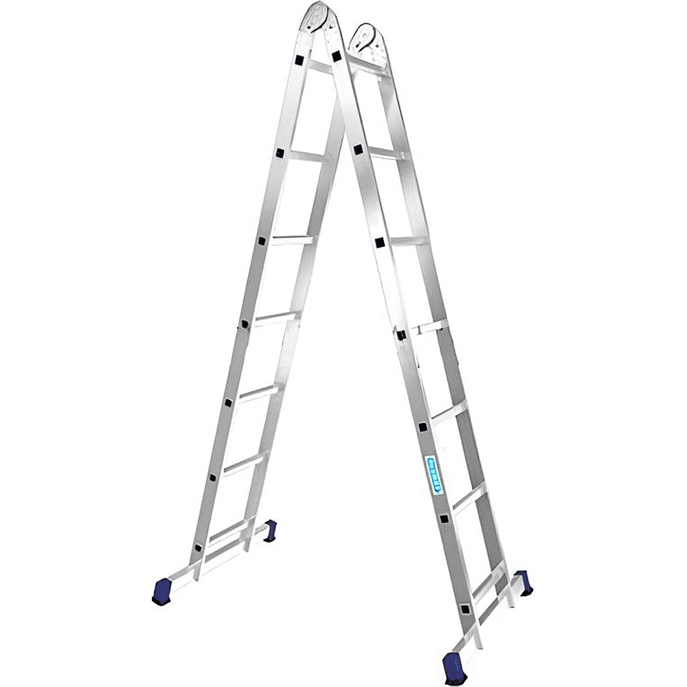 Лестница Алюмет Т207, алюминиевая, двухсекционная, шарнирная