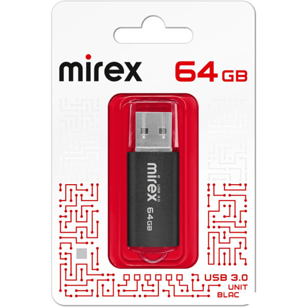 USB Flash накопитель 3.0 64 Gb UNIT BLACK, металл