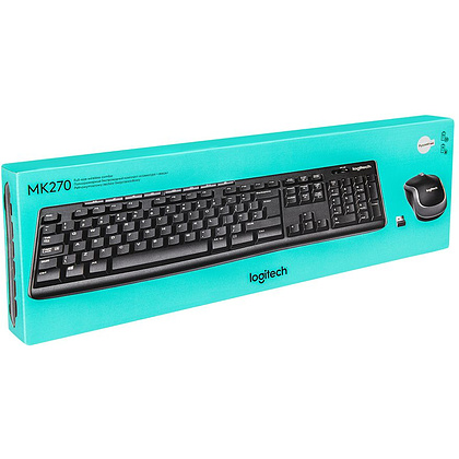 Клавиатура + мышь Logitech "MK270", беспроводная, черный - 6