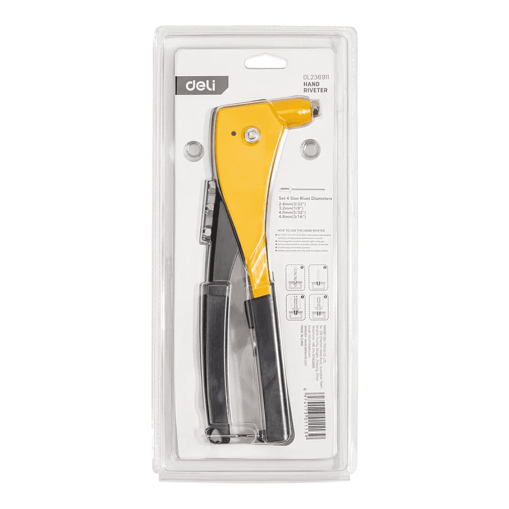 Заклепочник одноручный Deli YS EDL236911, 270 см, 2.4-4.8 мм - 10
