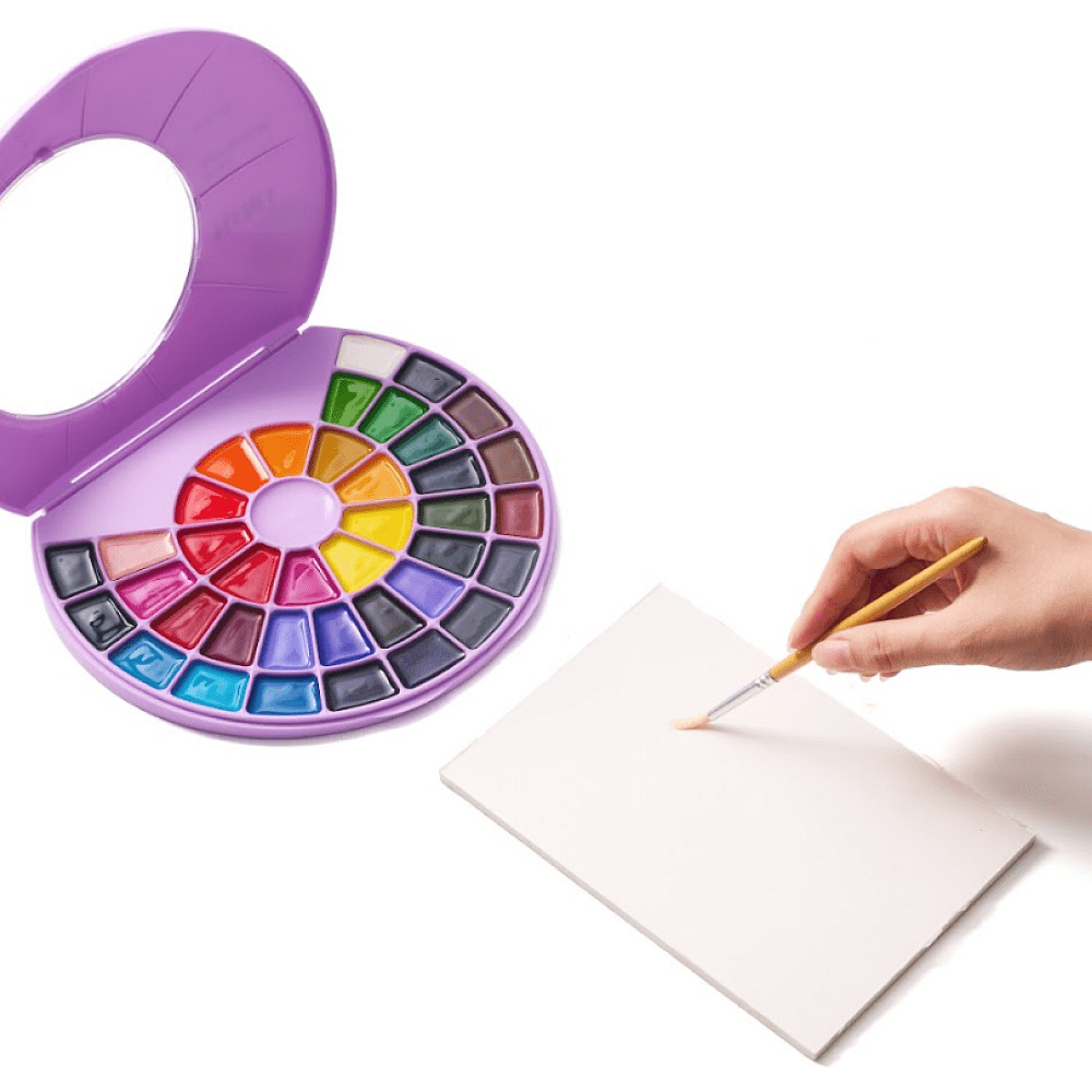 Краски акварельные "Himi", набор, 38 цветов, фиолетовый футляр - 6