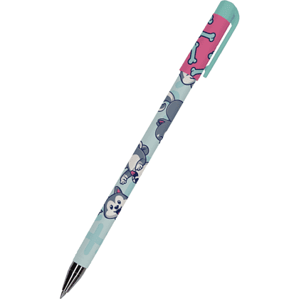 Ручка шариковая "HappyWrite. Щеночек", 0.5 мм, голубой, розовый, стерж. синий