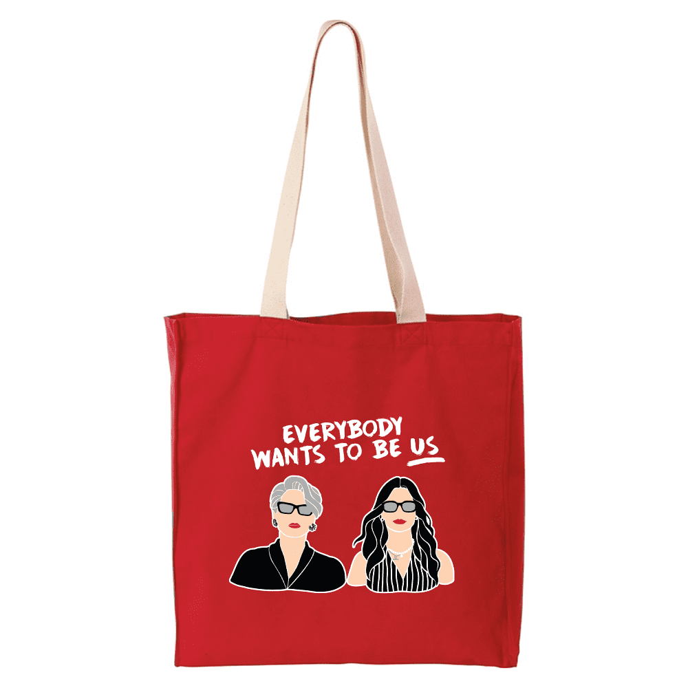 Сумка "Everybody wants to be us", хлопок, красный