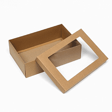 Коробка подарочная "UPAK LAND", 30х20х9 см, с окном, крафт