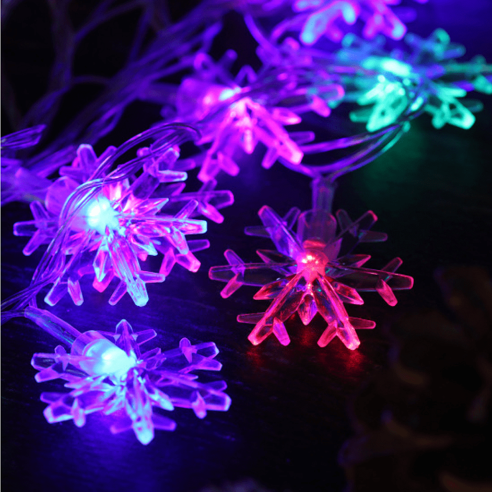Гирлянда электрическая LED "Нить" с насадками "Снежинка", 4,5 м, мультиколор - 3