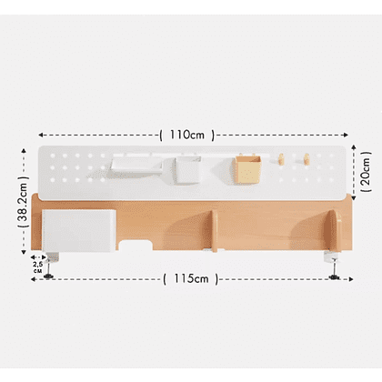 Полка Ergosmart Wooden Space, 1150х382 мм, с подставкой для книг - 8