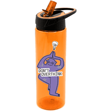 Пластиковая бутылка "Don`t overthink", оранжевый