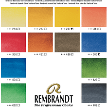 Набор красок акварельных "Rembrandt" в тубах, 12 цветов, деревянная коробка