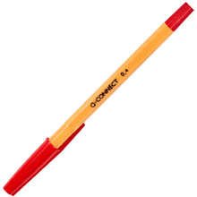 Ручка шариковая "Q-Connect", 0.4 мм, желтый, стерж. красный