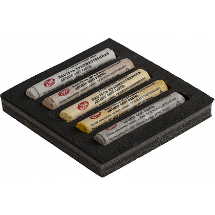 Пастель мягкая "Мастер Класс коричнево-серые оттенки", набор 5 цветов - 3