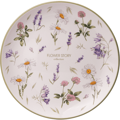 Тарелка керамическая "Flower story", 26 см, белый