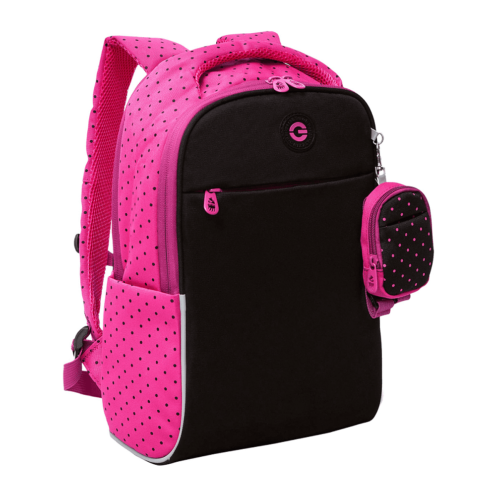 Рюкзак школьный "Greezly", с карманом для ноутбука, черный, розовый - 3