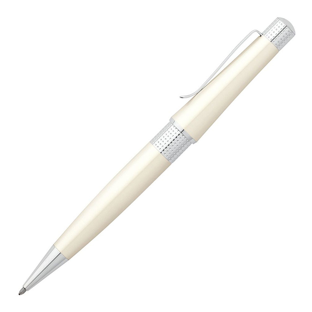 Ручка шариковая автоматическая "Cross Beverley", 0.7 мм, белый, серебристый, стерж. черный - 2
