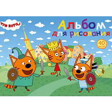 Альбом для рисования "Три кота", A4, 40 листов, на склейке