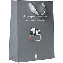 Пакет бумажный подарочный "Утки/Панды", 18х22.7х10 см, ассорти