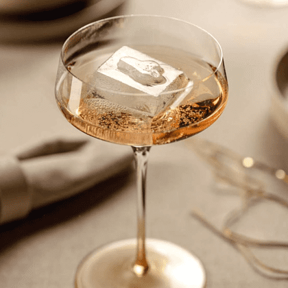 Бокал стеклянный для шампанского "Gold", 350 мл, прозрачный, золото - 3