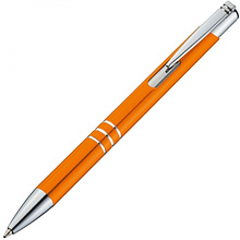Ручка шариковая автоматическая "Ascot", 0.7 мм, оранжевый, серебристый стерж. синий