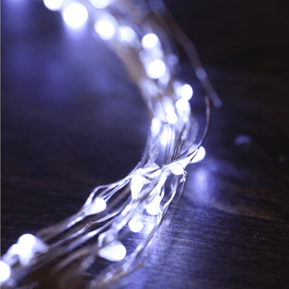 Гирлянда электрическая LED "Нить" с насадками "Роса", 10 м, белый - 3