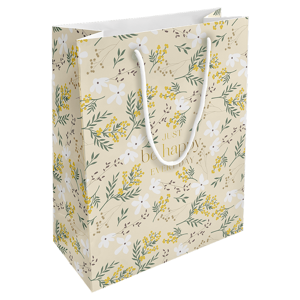 Пакет бумажный подарочный "Fleurs. Мимоза", 25х32х12 см, разноцветный